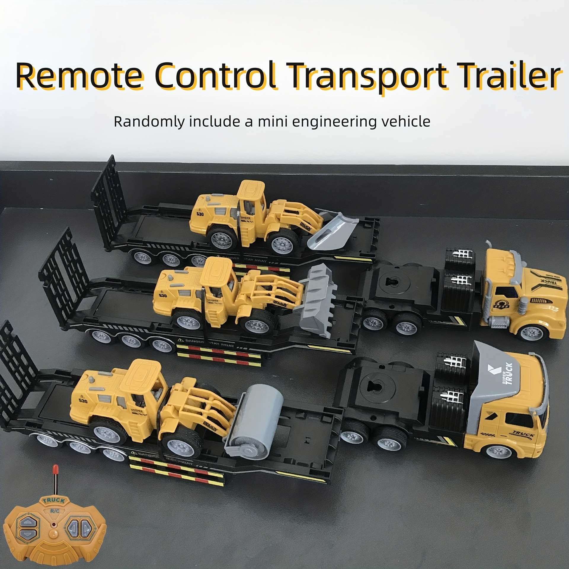 Camion RC Détachable Semi-Remorque à Plateau Tracteur d'Ingénierie Télécommande Bas