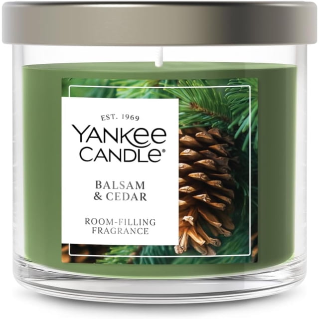 Yankee Candle Balsam & Cedar Scented, Signature 4.3oz Small Tumbler Single Wick Candle, Over 20 Hours of Burn Time, Christmas | Holiday Candle