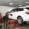 thumbnail image 3 of Heavy Duty Topside Automotive Creeper – 440 lbs Capacity, 48"-66" Adjustable Height, Collapsible Thick Padded Deck, 4 Swivel Casters, Mechanic Workshop Garage Repair Equipment, Red+Black, 3 of 11