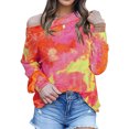 thumbnail image 1 of Women Tie Dyed Rainbow Printed Long Sleeve Sweatshirt, 1 of 6