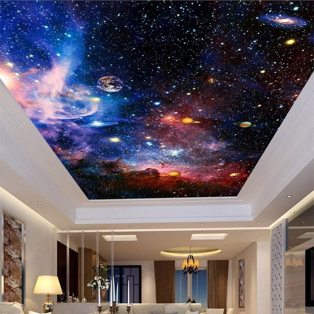 Papier de Plafond 3D Ciel Étoilé Cosmique SKU# WAL0174