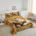 thumbnail image 2 of Lion Comforter Set,3D Lion King Bedding Set,African Animal Skin Print Bedding Comforter Sets,Wild Animal Duvet Insert,Modern Abstract Artwork Down Comforter, 2 of 6