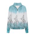 thumbnail image 3 of Sweats à Capuche Mode pour Femmes 2023, Sweatshirts Décontractés Sans Capuche, Manches Longues Imprimées, Demi-Zip, Col à Capuche, 50 % de Réduction, Costumes Halloween/noël, 3 of 4