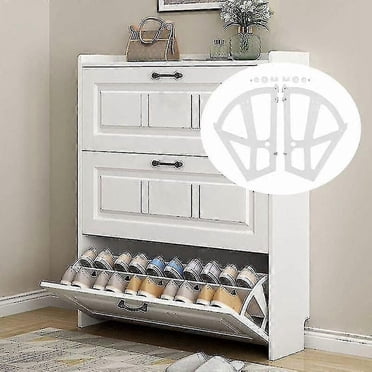 Étagères d'Armoire à Chaussures Paire Maison Creux Double Étagère Étagère à Chaussures Armoire Tiroir Étagère à Chaussures, Étagère, Armoire Charnièreblanc