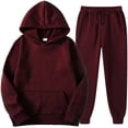 thumbnail image 1 of RKSTN Two Piece Outfits for Women Fall Fashion Sports Tracksuits Long Sleeve Pullover Hoodies Sweatshirt with Solid Color Pants Set with Pockets, 1 of 6