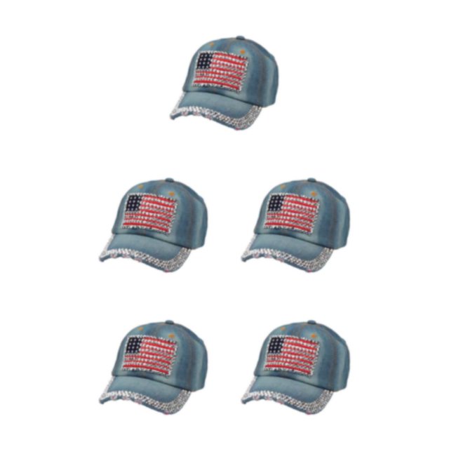 Decodeary Casquette de Baseball à la Mode Ajustable et Protégée du Soleil Chapeau Multicolore en Denim 4 5Set