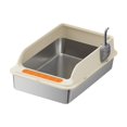 thumbnail image 3 of lionlar Cat Litter Box Cat Sand Box Heightened Fence Anti Splashing Kitty Litter Pan Khaki, 3 of 9