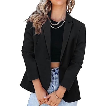 Blazers for Women Business Casual Women's Long Sleeve Blazer Open Front Office Work Business Crop Suit Blazer Jacket Blazers For Women Clearance