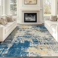 thumbnail image 1 of KIRFEIHT Area Rug 6x9 for Living Room Modern Abstract Bedroom Rug Contemporary Machine Washable Carpet Stain Resistant Rug for Dining Room Faux Wool Indoor Carpet Blue Grey, 1 of 6