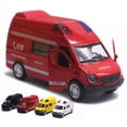 thumbnail image 2 of MesaSe Simulated Pull Back Sound Light Ambulance Police Car Fire Truck Kids Toy Gift, 2 of 10