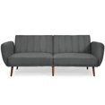 thumbnail image 1 of Costway Convertible Futon Sofa Bed Adjustable Couch Sleeper w/ Wood Legs Grey, 1 of 10