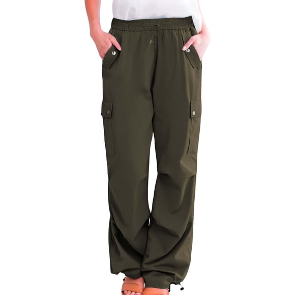 Army Lime Green Pants for Ladies Summer Fall Work Cargo Lounge Straight Leg Plain Long Leg Pants Womens Button 2025 Clothing Fashion S
