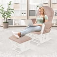 thumbnail image 4 of Patiojoy Rocking Chair Baby Nursery Chair Glider with Ottoman &Storage Pocket Pink, 4 of 10