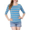 thumbnail image 2 of INSPIRE CHIC T-Shirt Décontracté Imprimé pour Femmes à Manches au Coude et Col Rond, 2 of 7