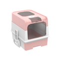 thumbnail image 1 of Cat Litter Box with Hood Cat Toilet Splashproof Easy Clean Detachable Pet Litter pink, 1 of 9