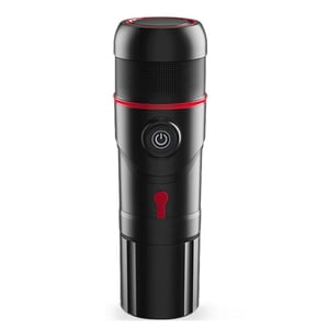 12V 80W Portable Espresso Coffee Maker, ABS Material 3-in-1 Compact Coffee Machine for Car, Home & Outdoor Use, Black/Black+Red Capsule Coffee Brewer with 26x22x10cm Size & 1200g Lightweight Design