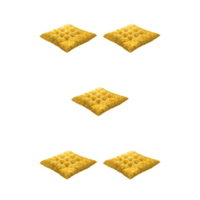 Wweixi Cushion Pad For Square Chair - Soft And Comfortable Wide Range Of Uses Square Chair Cushion Yellow Checkerboard 5Set