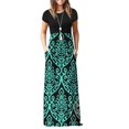 thumbnail image 1 of Robes Longues Maxi Décontractées pour Femmes à Manches Courtes, Amples, Unies, avec Poches, 1 of 2