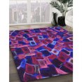 thumbnail image 3 of Ahgly Company Machine Washable Indoor Round Transitional Purple Area Rugs, 3' Round, 3 of 7