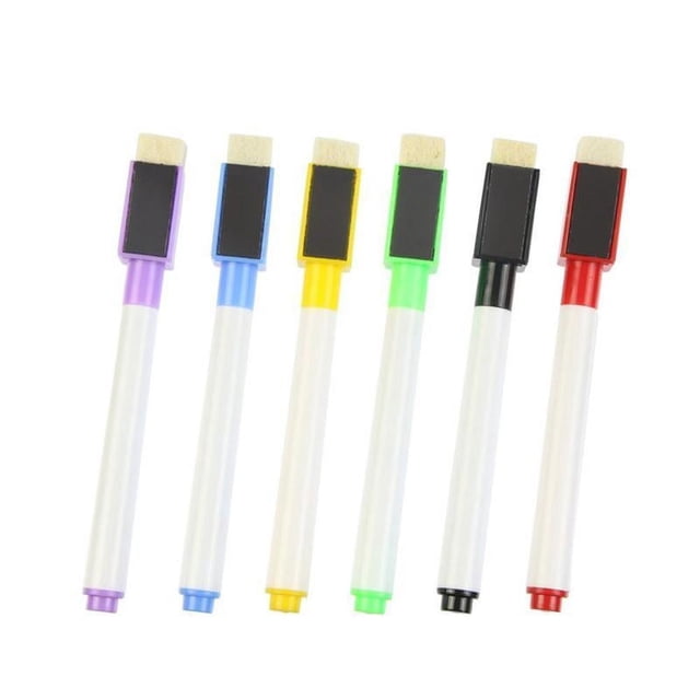 Whiteboard Pen Erasable Dry White Board Markers Magnet Built In Eraser