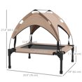 thumbnail image 3 of PawHut Lit Surélevé pour Chien, Lit de Camp Rafraîchissant avec Auvent, pour S m Café, 3 of 10