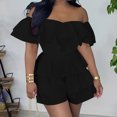thumbnail image 2 of Birdeem Womens Summer Fashionable Solid Color Multi-Layer Patchwork Pleated Jumpsuit Shorts, 2 of 6