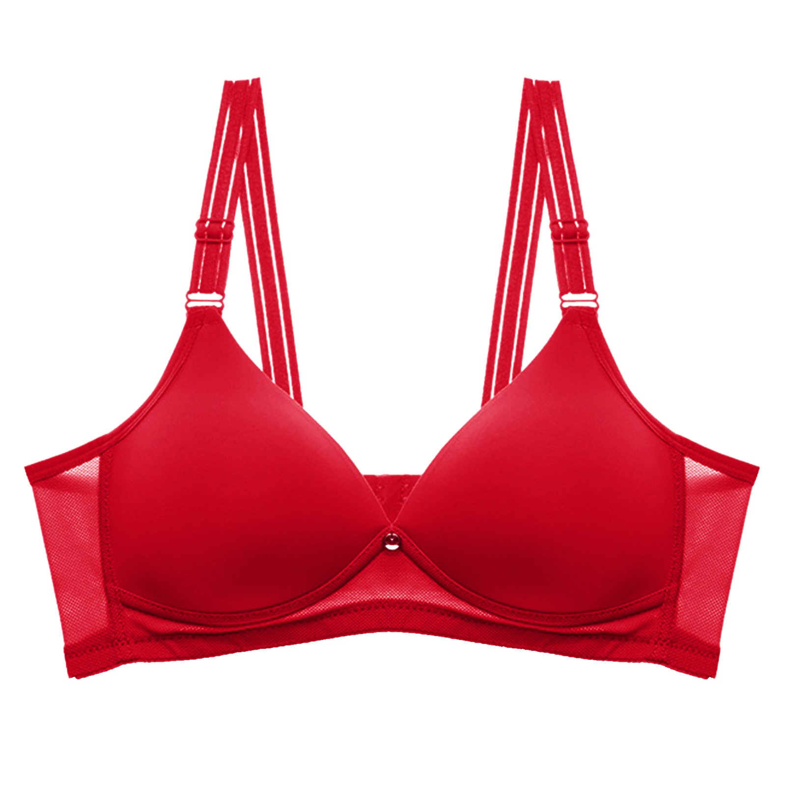 Fvwitlyh Wonderbra Front Button Lifting Bra Apricot Strapless Backless Sticky Push Up Bras For Women Red,34