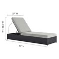 thumbnail image 3 of Modway Tahoe Ensemble de Chaise Longue 3 Pcs en Gris Gris, 3 of 7