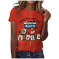 thumbnail image 1 of LUOGENLI T-shirts pour Femme pour Femmes T-shirts Classiques Quotidiens à Manches Courtes Rétro Mah-Jong Tendance Décontracté Col Rond T-Shirt T-shirts pour Femmes T-Shirt Graphique Saint-Patrick Melon D\'eau Rouge G, 1 of 4