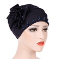 thumbnail image 2 of Bangcool Turban Cap Solid Color Beaded Adjustable Headscarf Hat Head Wrap Cap for Women, 2 of 6