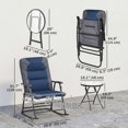 thumbnail image 3 of Outsunny Outdoor Rocking Chair and Table Set, Folding Bistro Set, Blue, 3 of 10