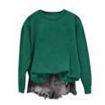 thumbnail image 1 of Milgrthf Chandails d'Automne pour Fille Basique Tendance Manches Longues Léger Décontracté Col Rond Chandail à Enfiler Hauts Vert Armée TG, 1 of 5