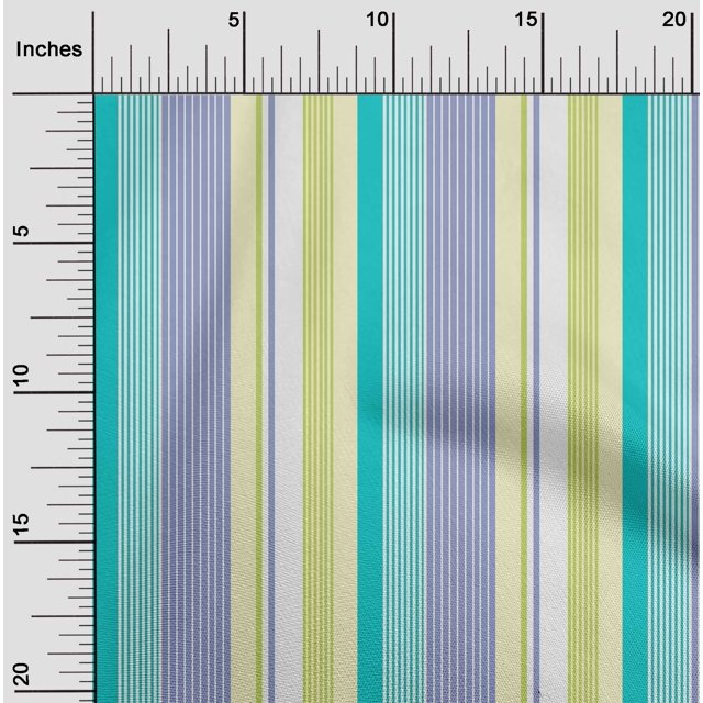oneOone Georgette Viscose Fabric Multicolor Stripe Decor Fabric Printed BTY 42 Inch Wide