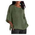 thumbnail image 2 of Blouses Grande Taille pour Femmes T-Shirts Liquidation Manches Courtes Col Rond Coton Ample Blouse, 2 of 5