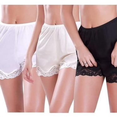 Lingerie pour Femmes Snip-it Satin Dentelle Jupons Courts Bloomer Shorts Pantalons de Sécurité sous-Vêtements sous-Culottes