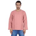 thumbnail image 1 of Atasi Kurta à Manches Longues pour Hommes en Coton Slub Uni à Col Rond Chemise Ethnique-6272, 1 of 7