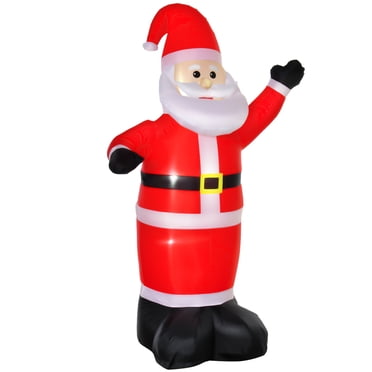 HOMCOM Décoration Gonflable de Noël 8 Pi avec Père Noël Dis Bonjour pour l'Extérieur