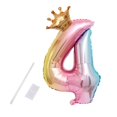 thumbnail image 1 of serony Party Balloon with Gradient Color Birthday Party Decor Aluminum Foil Balloon 32 Inch, Number 4, 1 of 7