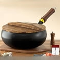 thumbnail image 4 of veasfak Cast Iron Pan Cookware Traditional Large Belly Wok for Camping Hotel Kitchen S S, 4 of 9