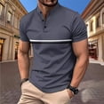 thumbnail image 3 of QIPOPIQ Men's Casual Golf Shirts Short Sleeve Button Down Striped Collared Shirts Summer Work T-Shirt Clearance, 3 of 9