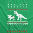 thumbnail image 2 of T-Rex Attacking Moose Christmas Ugly Sweater Funny Holiday Hilarious Adult Humor (Green) - L, 2 of 3