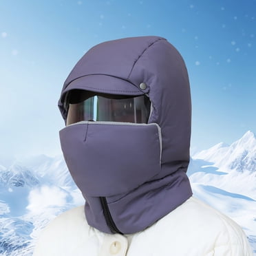 Windproof Full Coverage Outdoor Riding Mask with Eyewear, Winter Thermal Face Cover Balaclava for Skiing Cycling, Cold Weather Wind Protection Hood