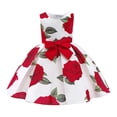 thumbnail image 2 of EGNMCR Robes de Soirée pour Femmes, Robes Formelles pour Femmes, Robes de Cocktail pour Femmes Robe Fille Robe pour Tout-Petites Satin Sans Manches Nœud Imprimé Rose Robe de Fête d'Anniversaire Longues Robes Robe Fille, 2 of 6