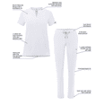 thumbnail image 3 of Adar Addition Go-Higher Scrub Set For Women - Notched V-Neck Scrub Top & Skinny Cargo Scrub Pants, 3 of 7