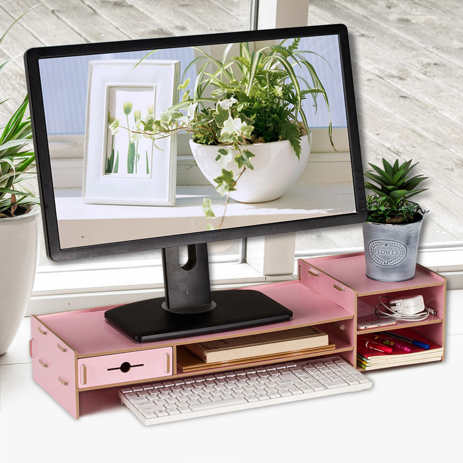 Laptop Stand, Wood Strong Heavy Duty Desk Organizer, Family For Office Table Study