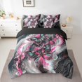 thumbnail image 2 of Black Marble 7 Piece Comforter Set Full Bed in a Bag Teal Butterfly Bedding Sets,Magenta Marbling Sheet Set Abstract Ombre Ink Fluid Art Bed Set,Rustic Animal Dreamy Butterflies Room Decor Aesthetic, 2 of 5