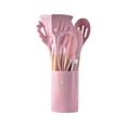 thumbnail image 1 of Meitianfacai Silicone Kitchen Utensils Set, 12PCS Large Cooking Utensils Set with Holder, kitchen Spatula Set with Wooden Handles, Turner, Spoon, Whisk, Scissors Kitchen Gadgets, 1 of 1