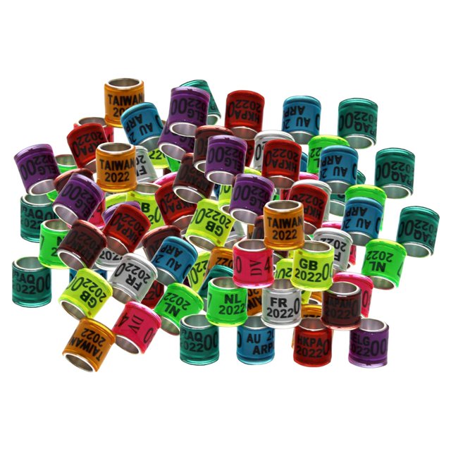 lionlar 100Pcs 2022 Aluminium Colombe Racing Pigeon Pieds S Bandes 8mm Mélange