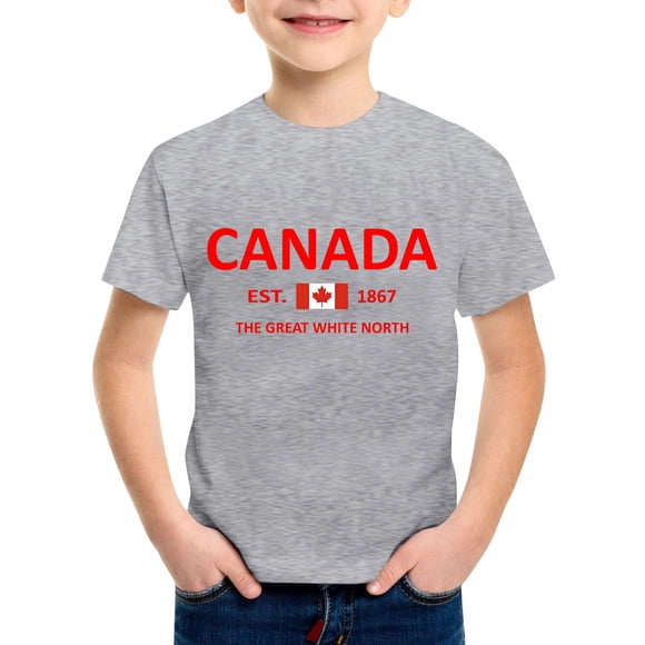 LUOGENLI Chemises pour Garçons Mini Hauts Tendance pour Garçons pour le Quotidien Sorties Décontractées Activités Scolaires et Aventures en Plein Air T-Shirts à Manches Courtes Col Ras du Cou pour Garçons de 3 à 13 Ans Gris Taille 3-4 Ans