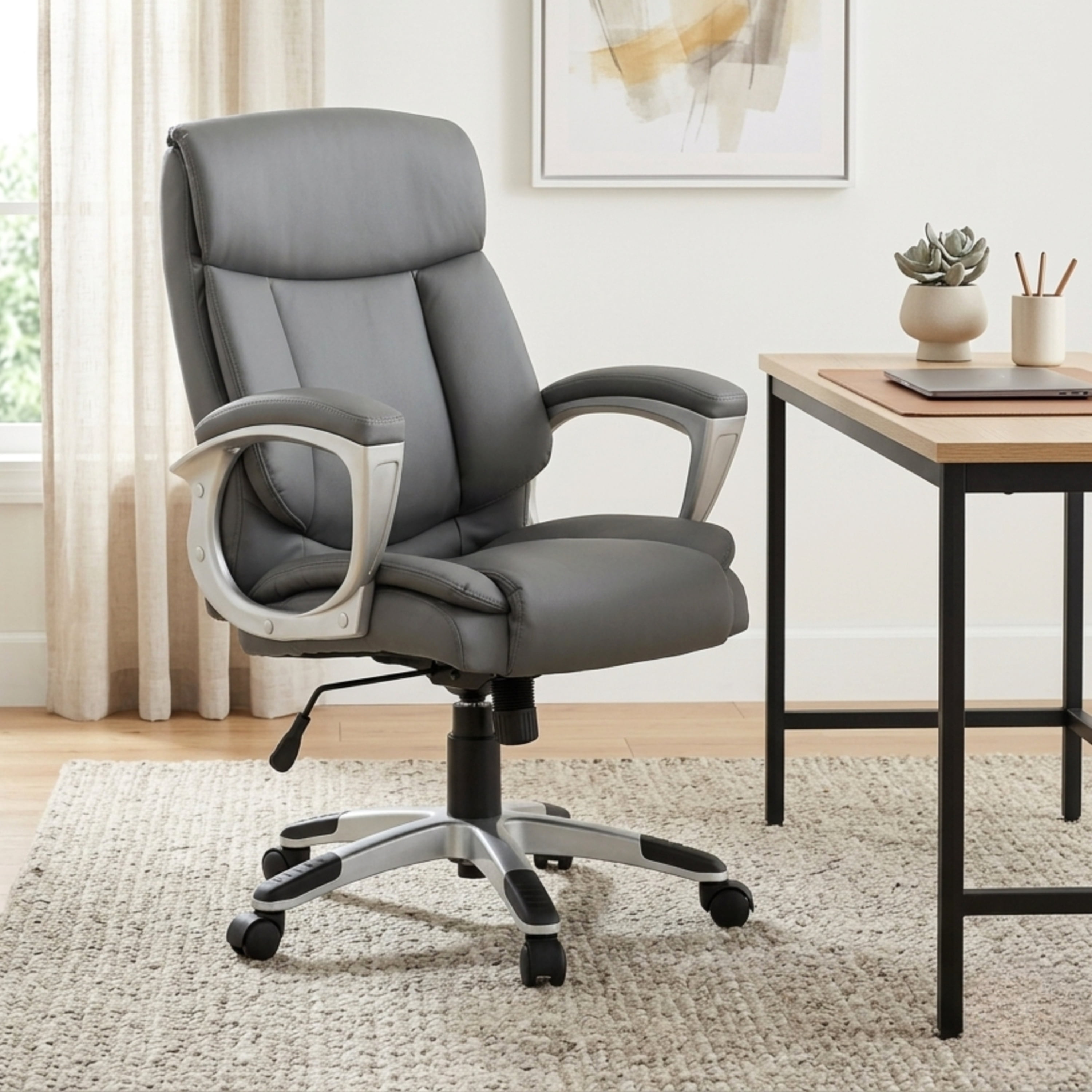 Sealy® Kent Ergonomic High-Back Office Chair with Padded Armrests and Swivel Base